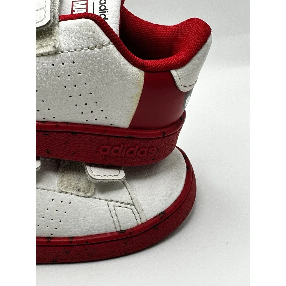 Adidas Marvel Spider-Man Advantage Toddler Shoes Size 7.5K White Red HQ8841